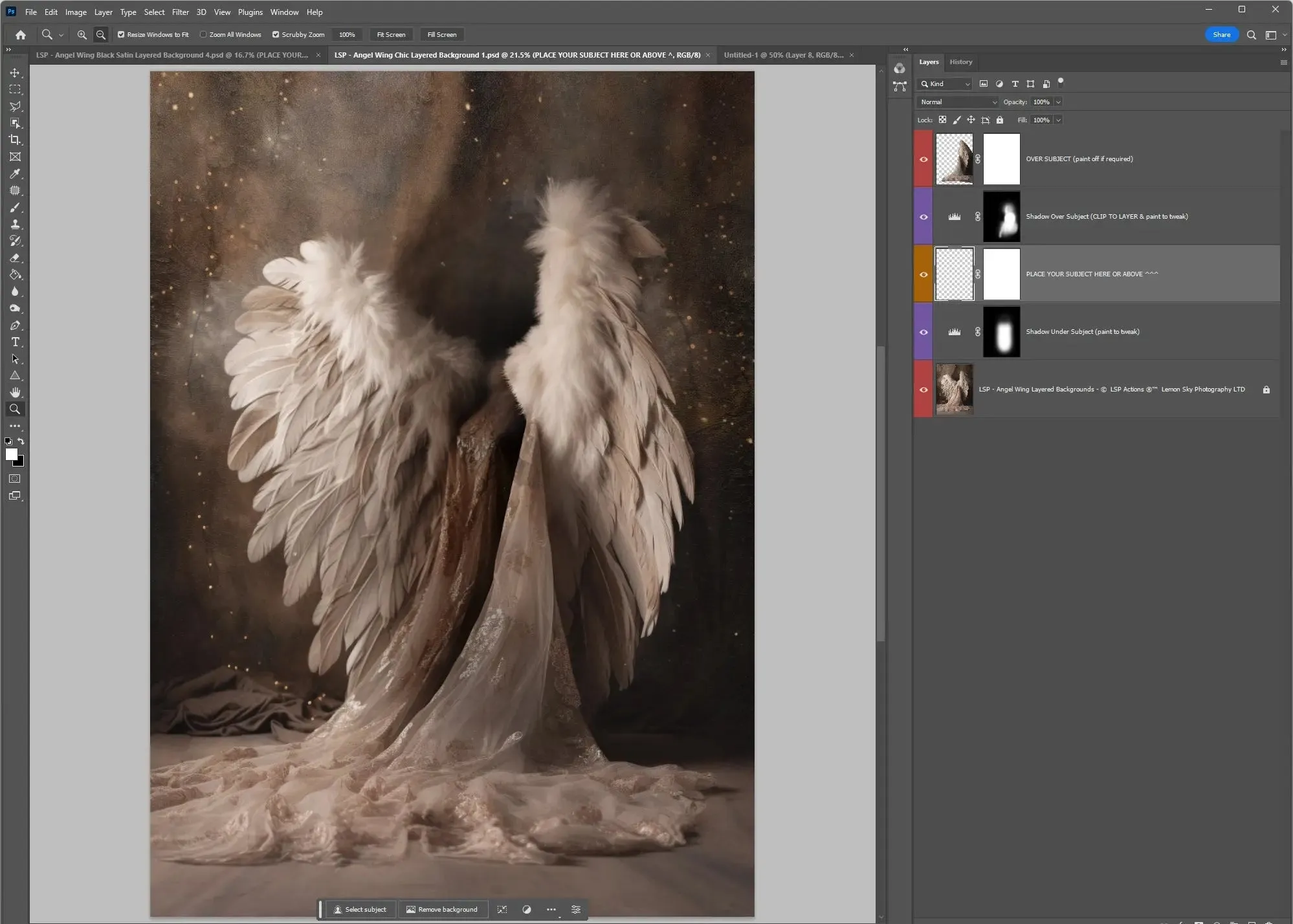 Angel Wings "Chic" Digital Background