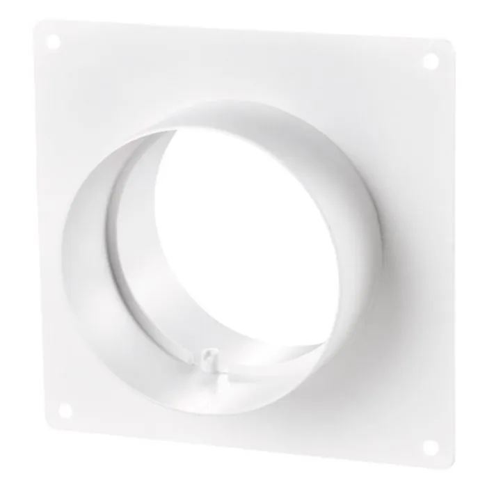 Blauberg DK-100-PVC-WHI Ventilation PVC Flexible Duct Cowled Wall Kit 4" 100mm White