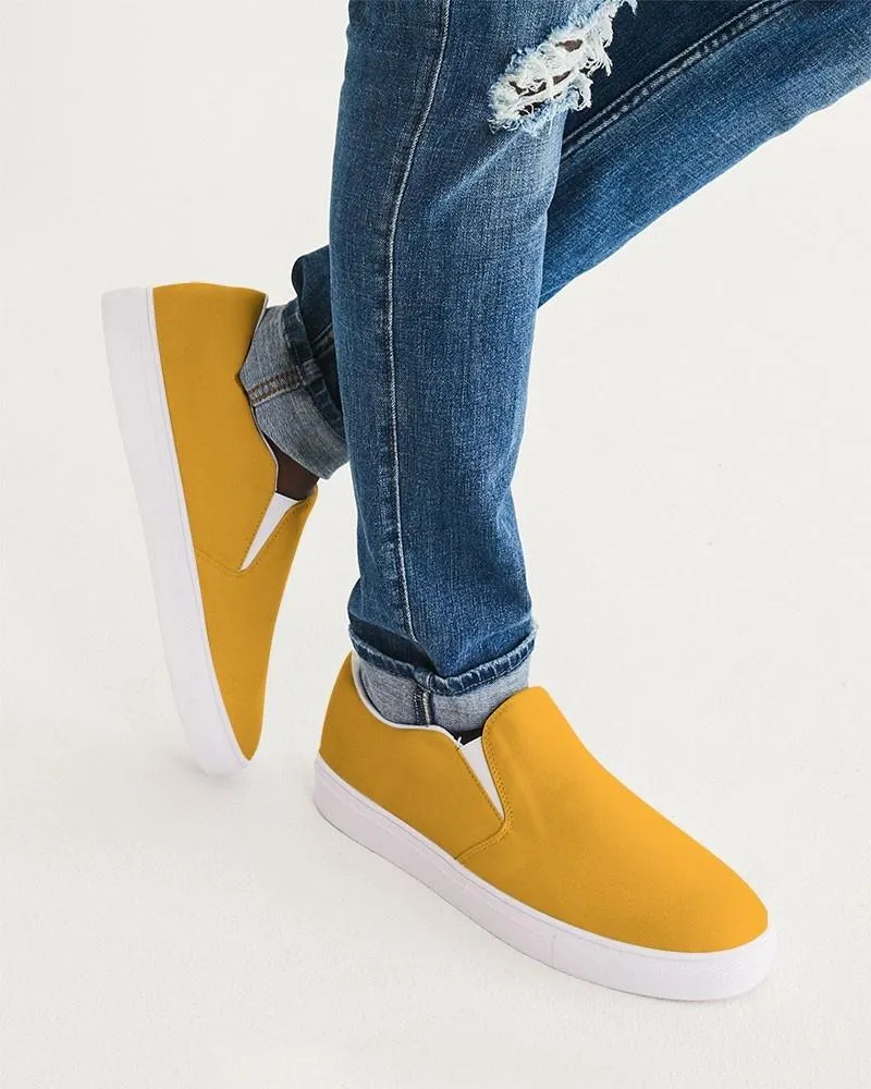 Bright Orange Slip-On Canvas Sneakers | Men's | Bright Pure Orange | C0M38Y100K0