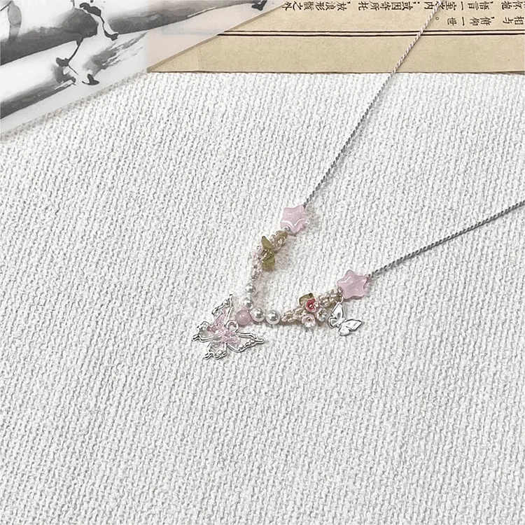 Chic Floral Butterfly Necklace