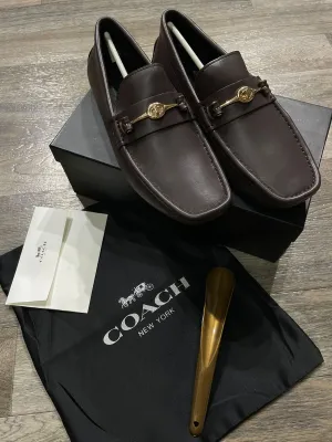 COACH || MEN'S CASUAL CALF LEATHER LOAFER BROWN