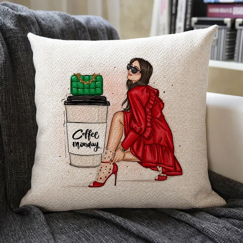 Coffee Time Linen Pillowcase