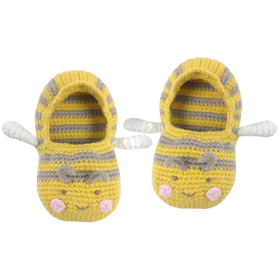 CROCHET BABY BEE BOOTIES (0-6 MONTHS)