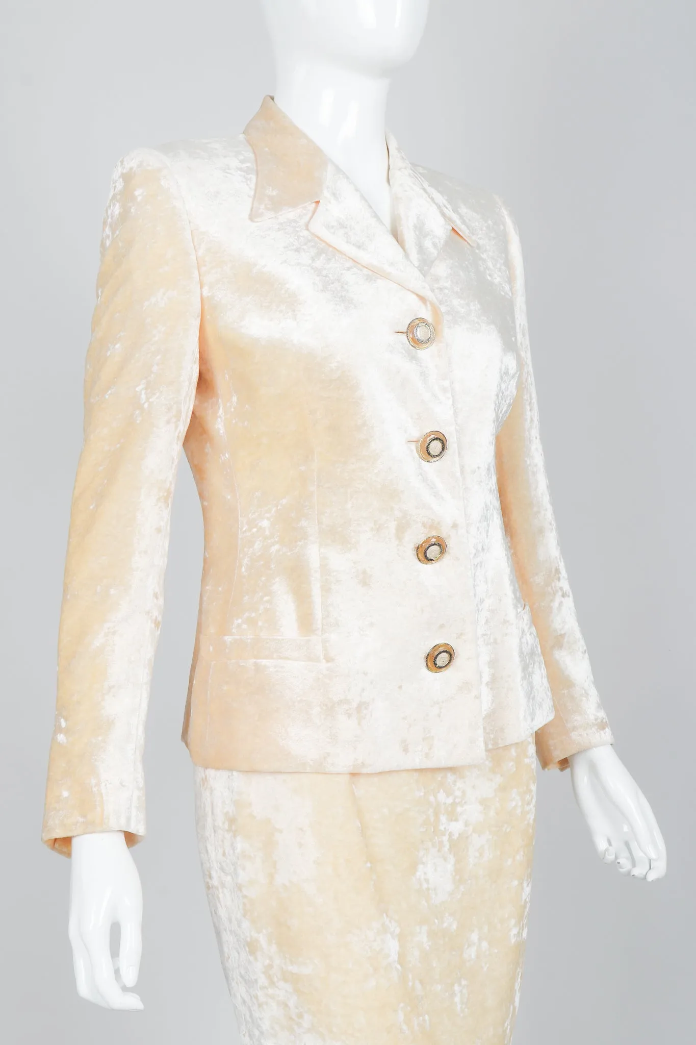 Crushed Velvet Jacket & Skirt Suit