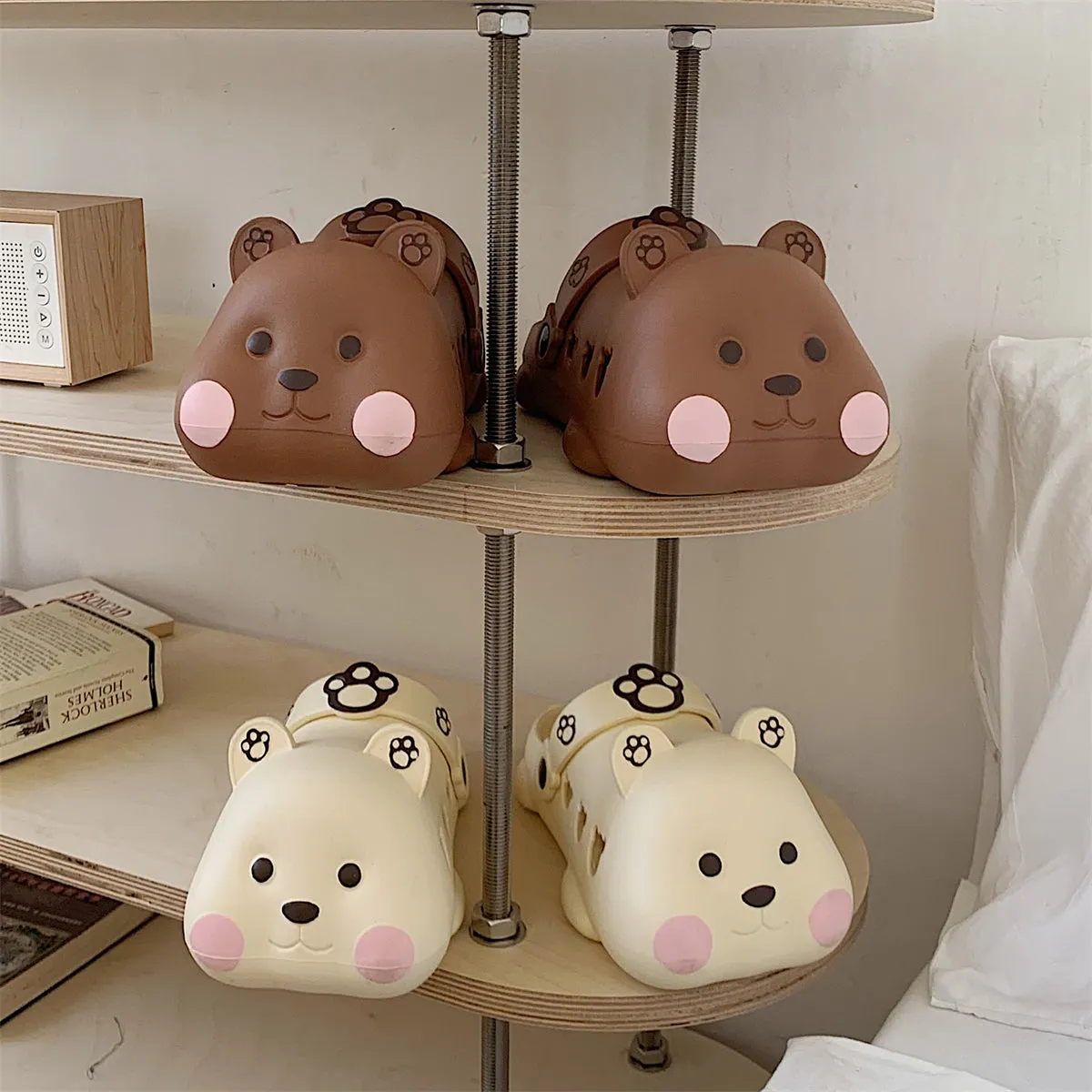 Cute three-dimensional bear slippers KF82663