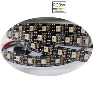 DC 12V SK6812 Individually Addressable LED Strip Light 5050 RGBW 16.4 Feet (500cm) 60LED/Meter LED Pixel Flexible Tape Black PCB