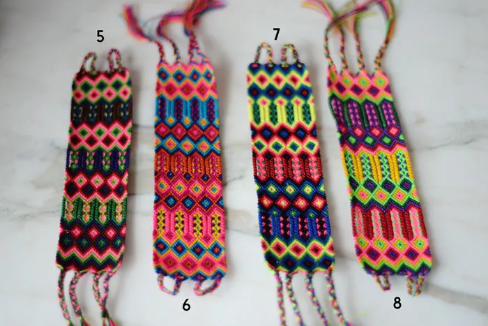 Embroidered Woven Mexican Friendship Bracelets - Small