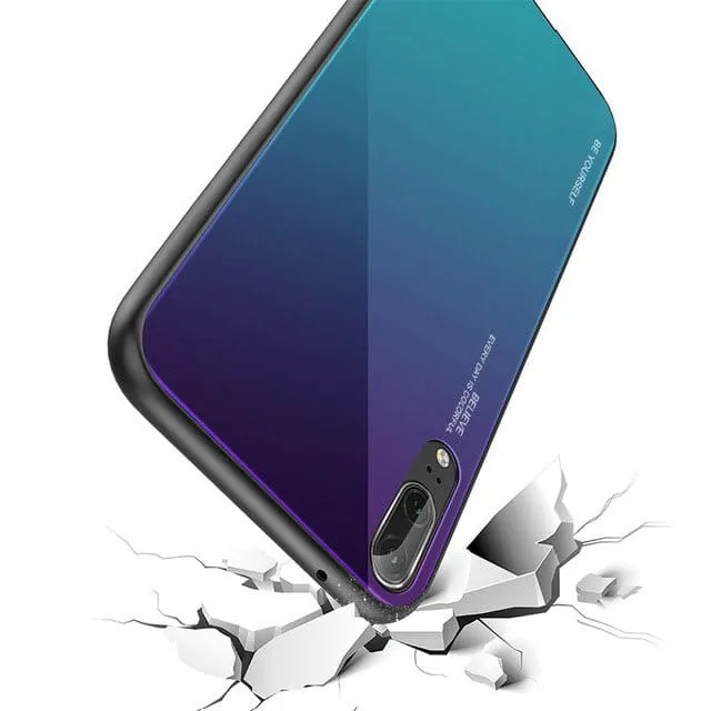 Etui Gradient Glass Case - Huawei P20 - Warm Sunset