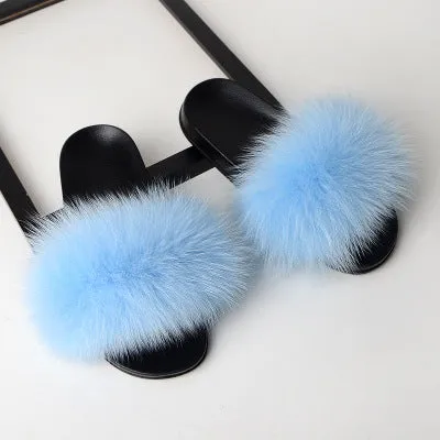 Fur slippers