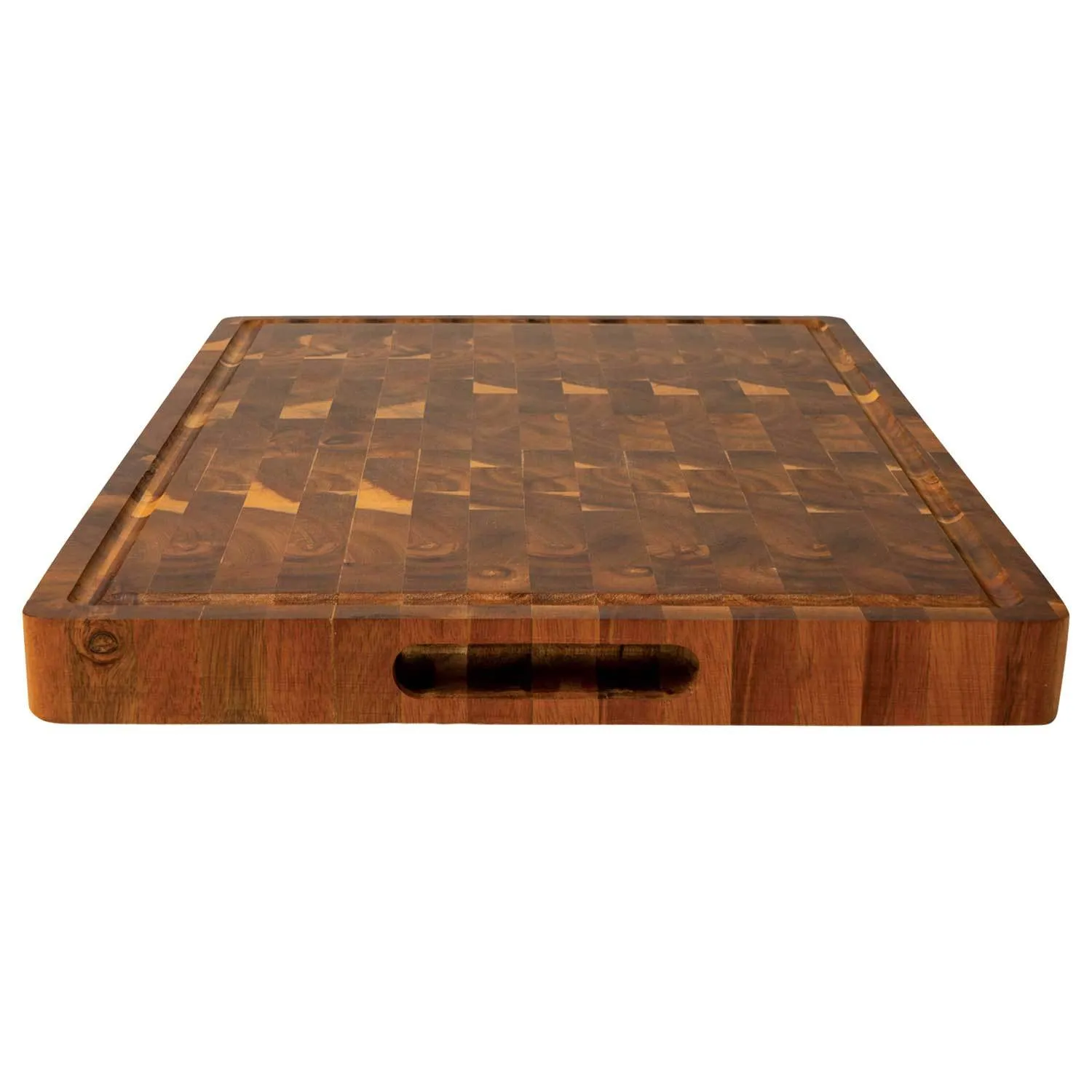 Handcrafted Butcher Block Cutting Board with Drip Catch Groove, 20 x 14 x 1.5 Inches, Thick Chopping Board, Highly Durable and Versatile Chopping Tray