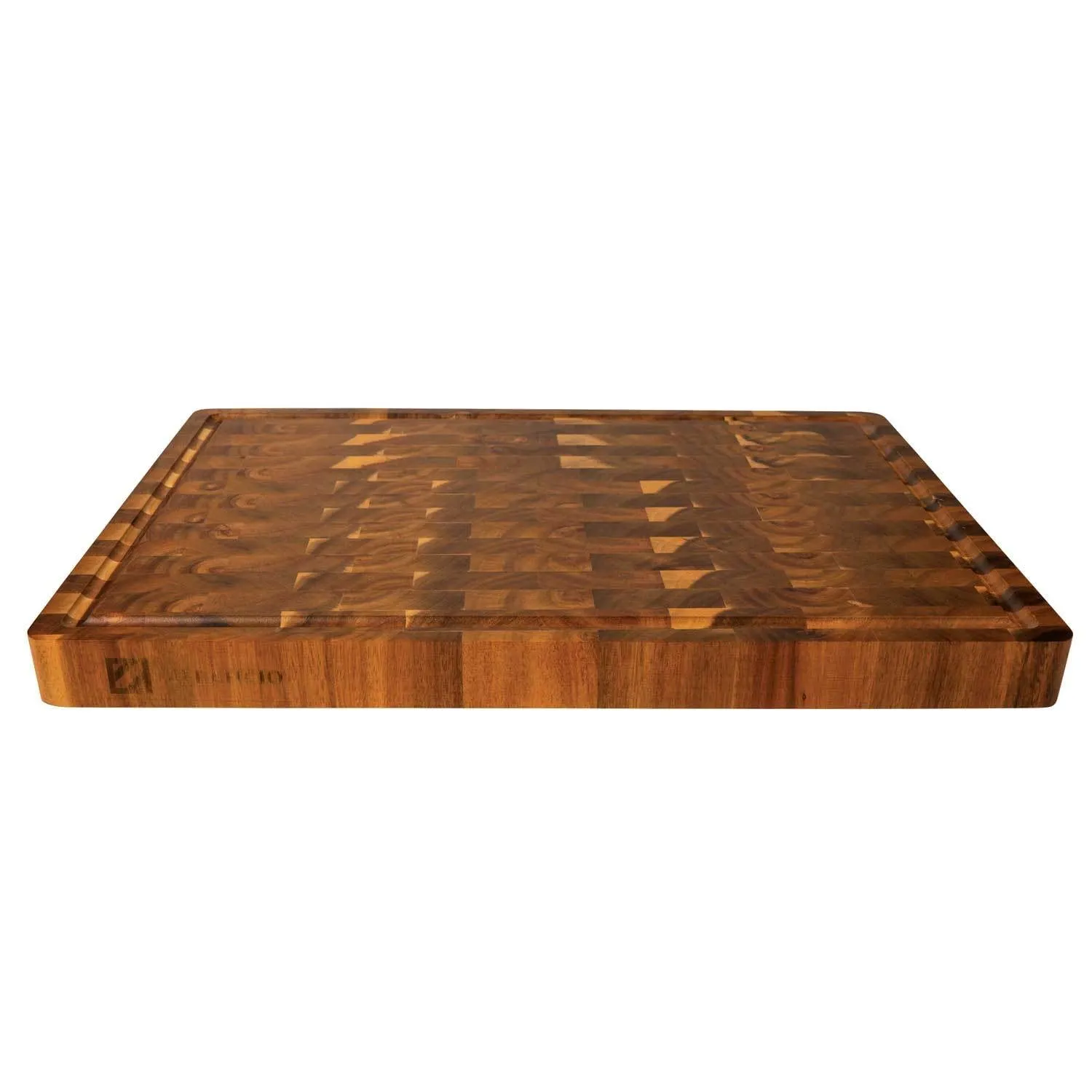 Handcrafted Butcher Block Cutting Board with Drip Catch Groove, 20 x 14 x 1.5 Inches, Thick Chopping Board, Highly Durable and Versatile Chopping Tray