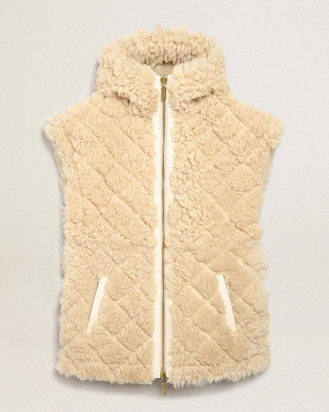 journey shearling vest fides sheepskin - ecru