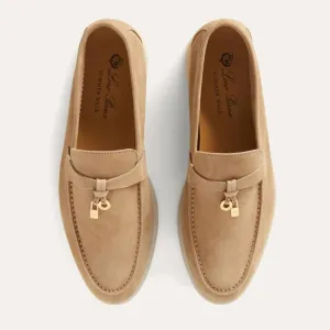 Loro Piana Summer Walk Charms Suede Sandstone