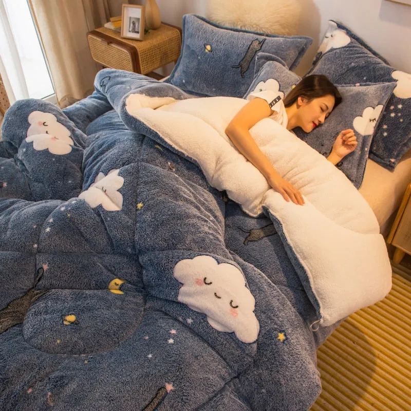 Luxuriously Warm Plush Super Thick Bed Quilt