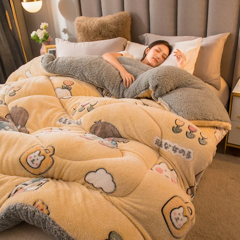 Luxuriously Warm Plush Super Thick Bed Quilt