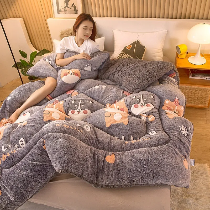 Luxuriously Warm Plush Super Thick Bed Quilt