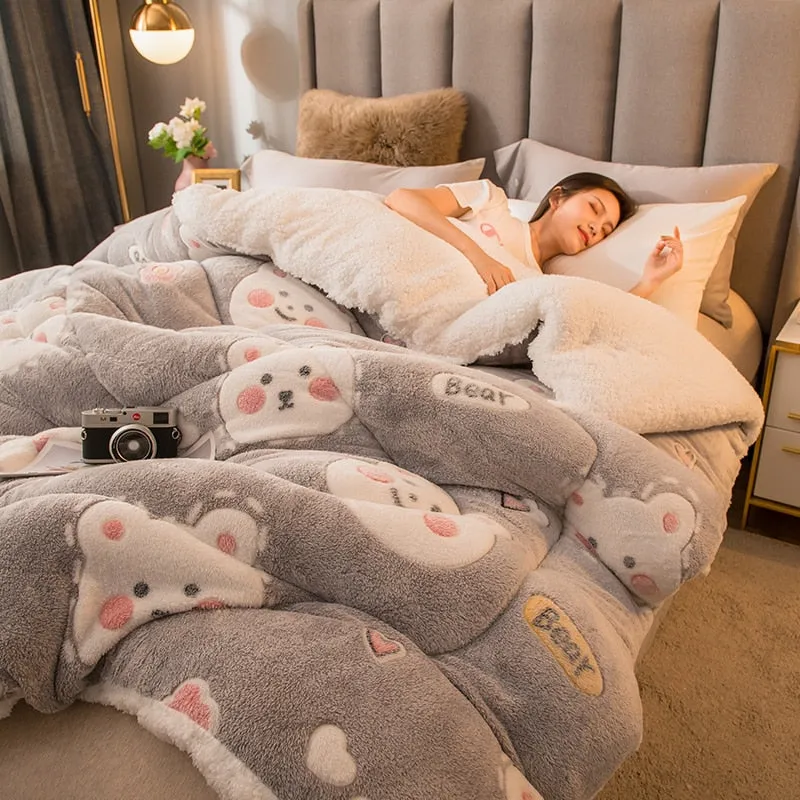 Luxuriously Warm Plush Super Thick Bed Quilt