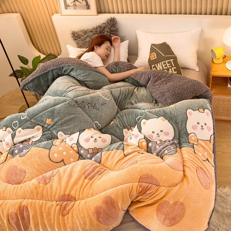 Luxuriously Warm Plush Super Thick Bed Quilt