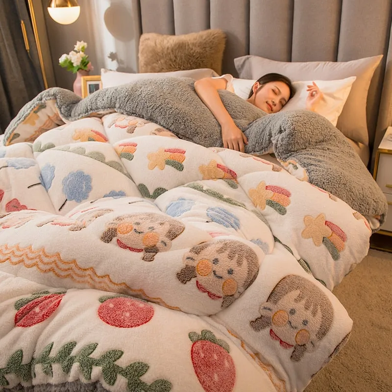 Luxuriously Warm Plush Super Thick Bed Quilt