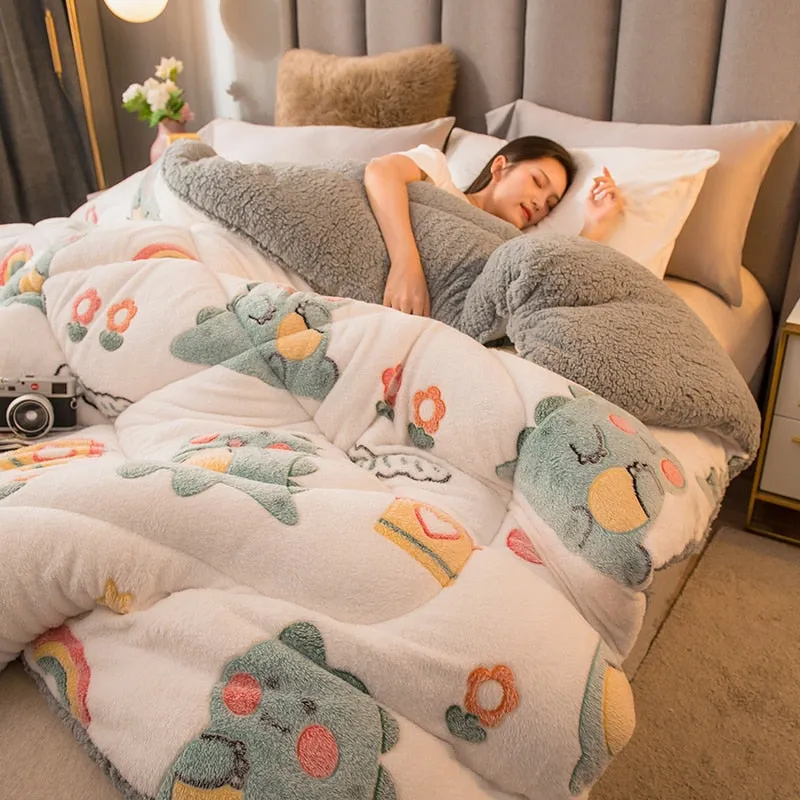 Luxuriously Warm Plush Super Thick Bed Quilt