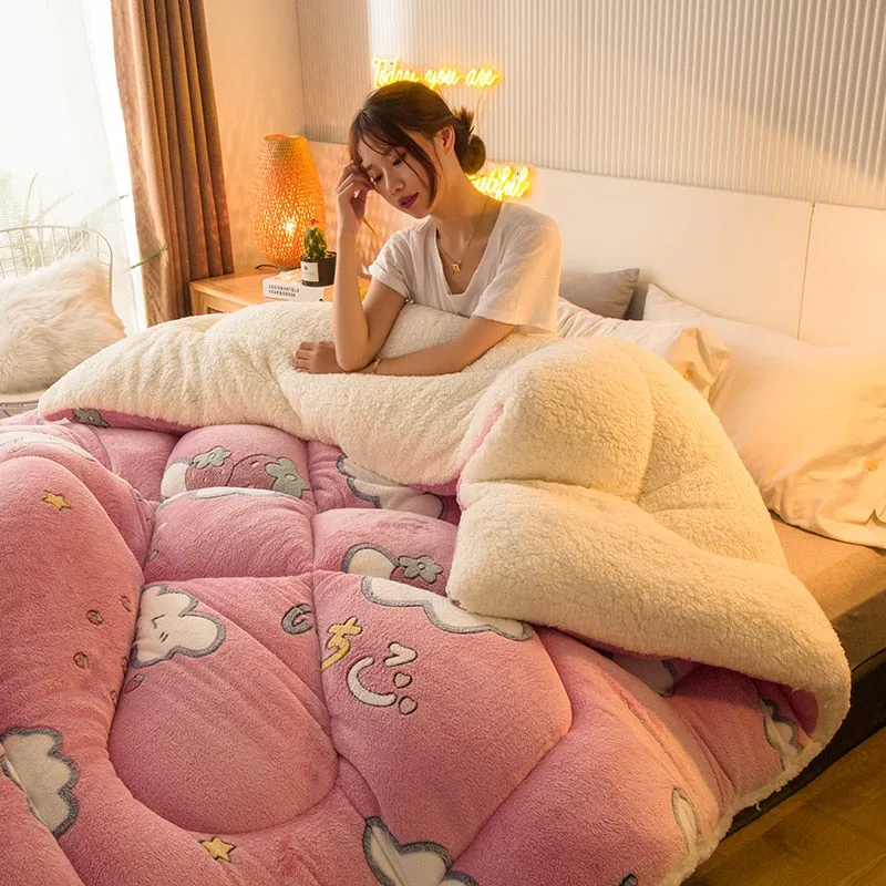 Luxuriously Warm Plush Super Thick Bed Quilt