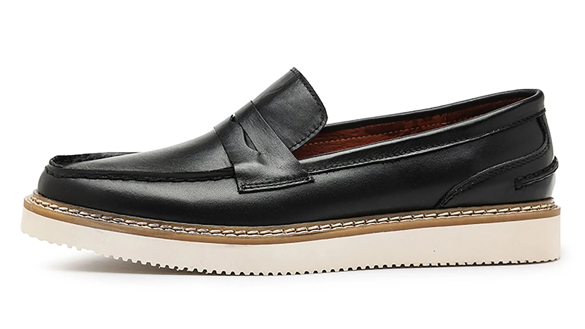 Men's Classic Genuine Leather Tuxedo Penny Loafers