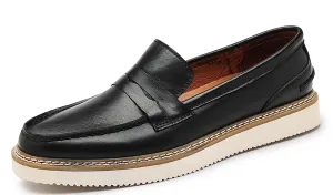 Men's Classic Genuine Leather Tuxedo Penny Loafers