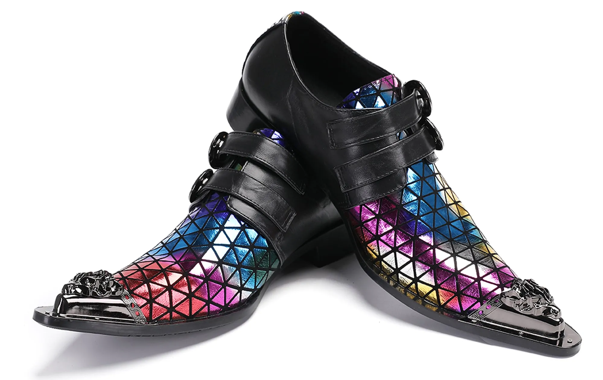 Mens Disco Party Casual Slip-Ons Western Loafers