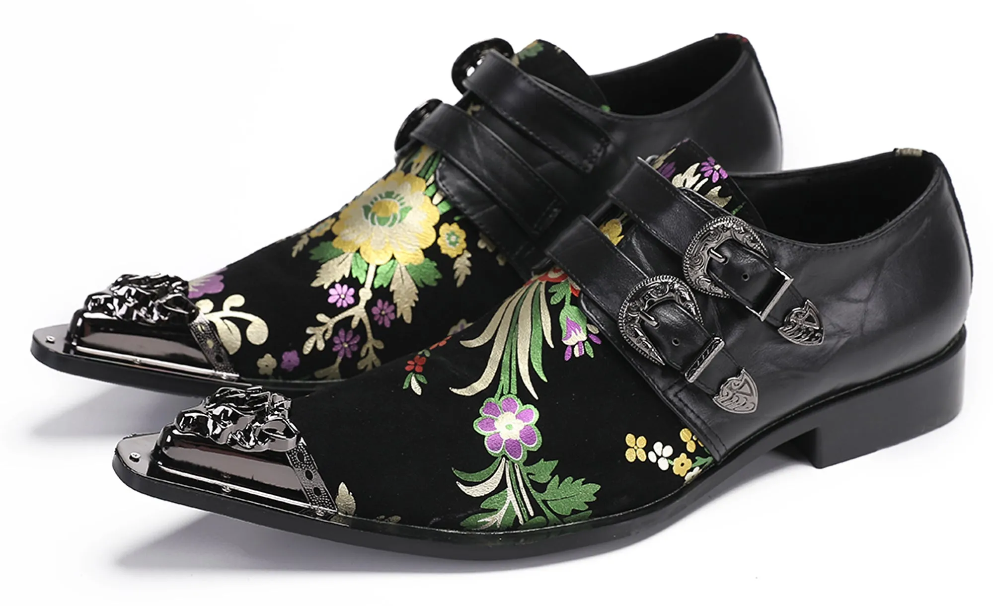 Mens Disco Party Casual Slip-Ons Western Loafers