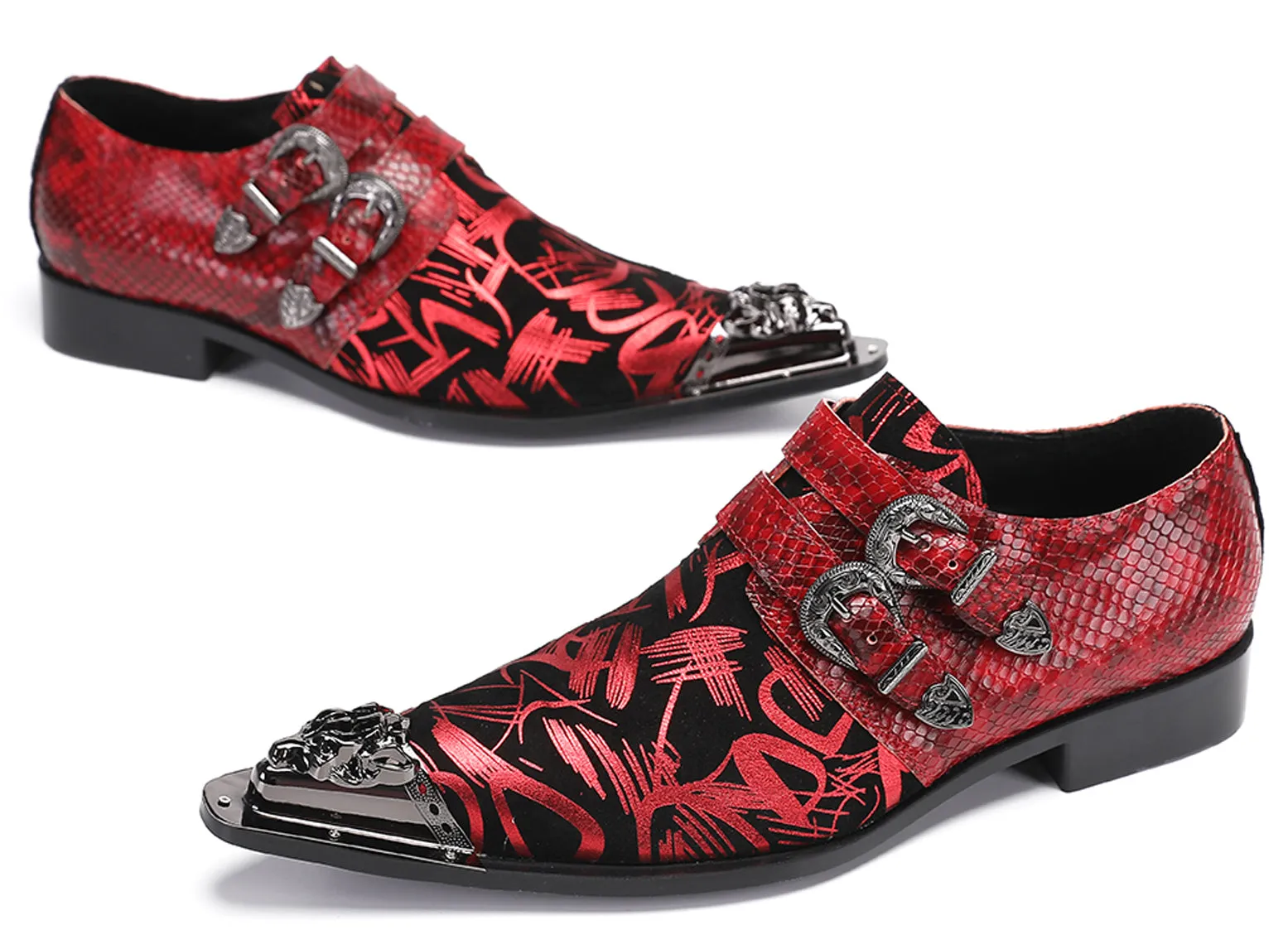 Mens Disco Party Casual Slip-Ons Western Loafers