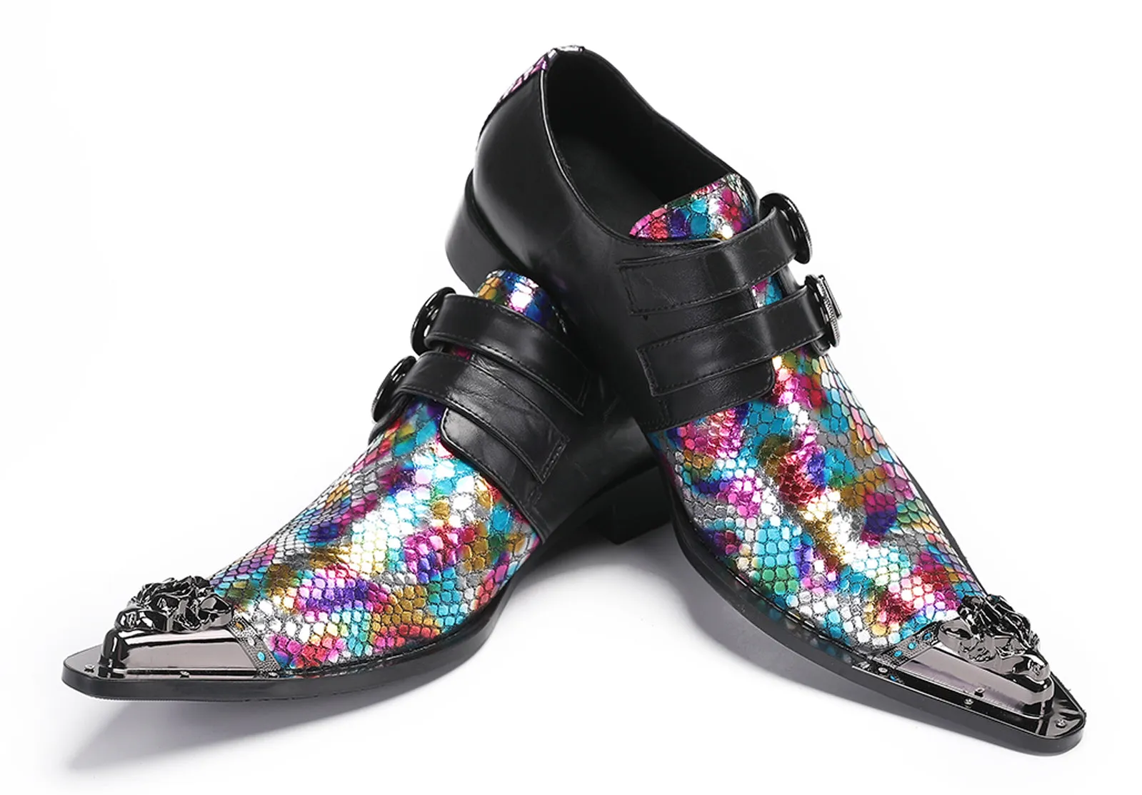 Mens Disco Party Casual Slip-Ons Western Loafers