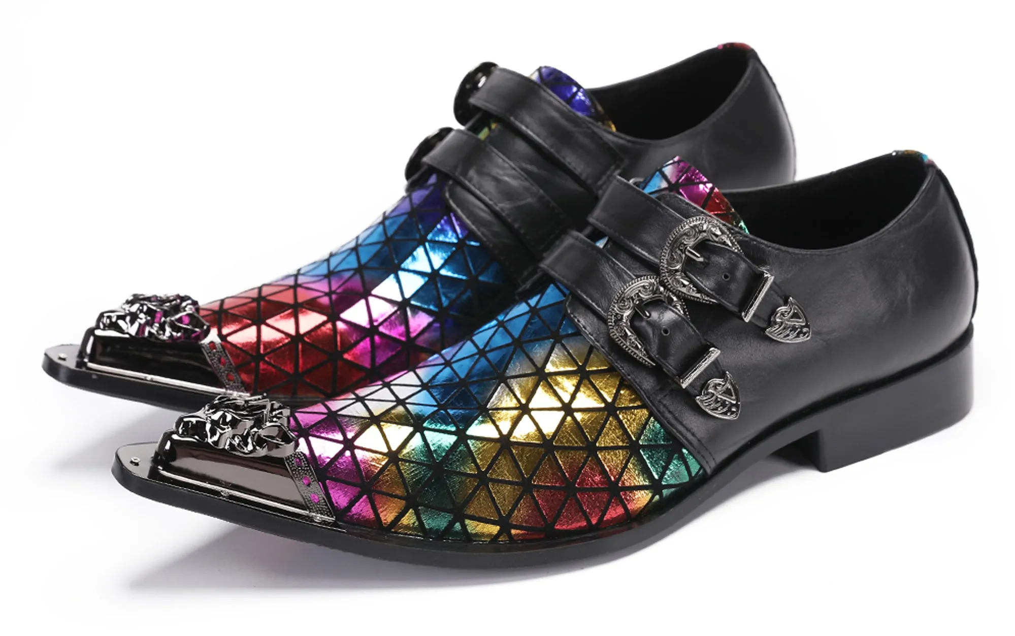 Mens Disco Party Casual Slip-Ons Western Loafers