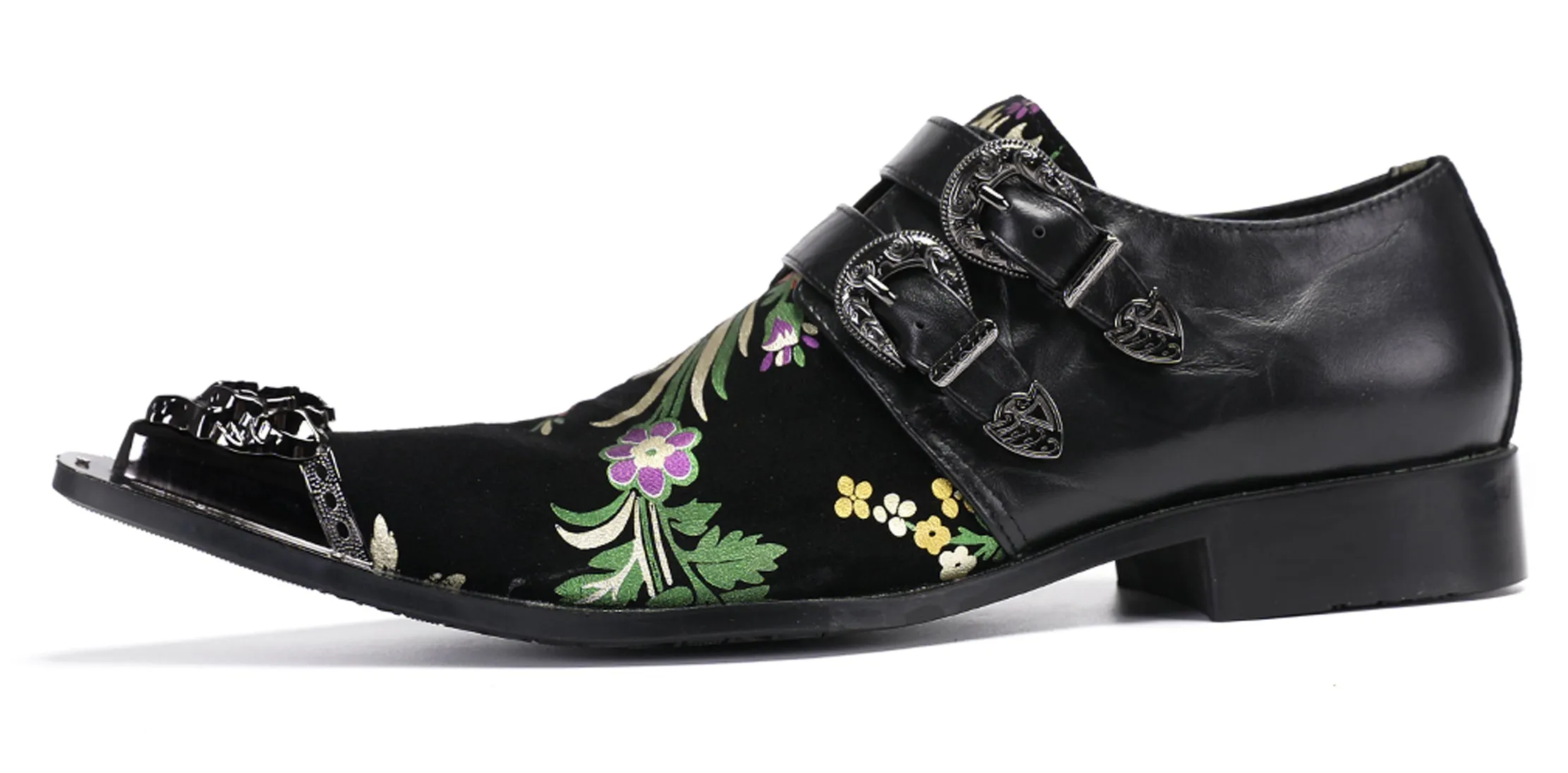 Mens Disco Party Casual Slip-Ons Western Loafers