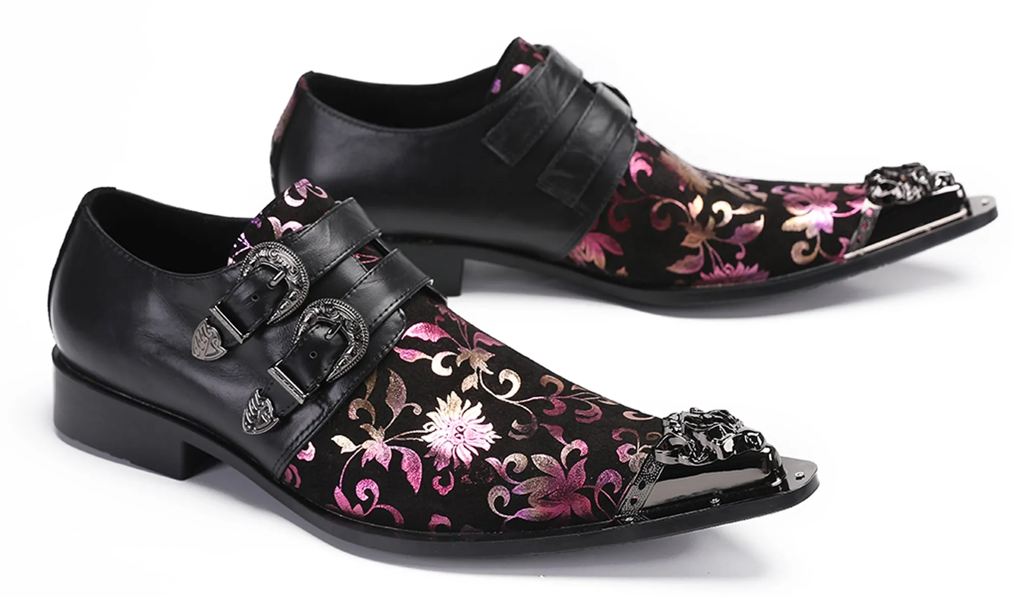 Mens Disco Party Casual Slip-Ons Western Loafers