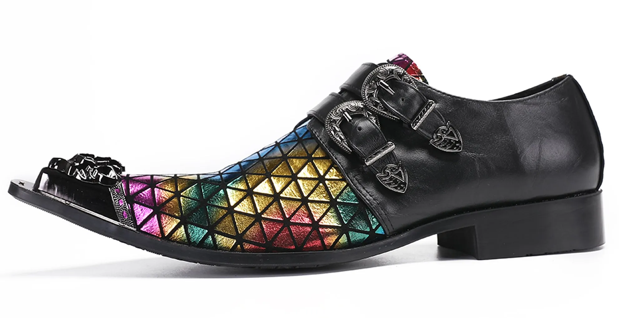 Mens Disco Party Casual Slip-Ons Western Loafers