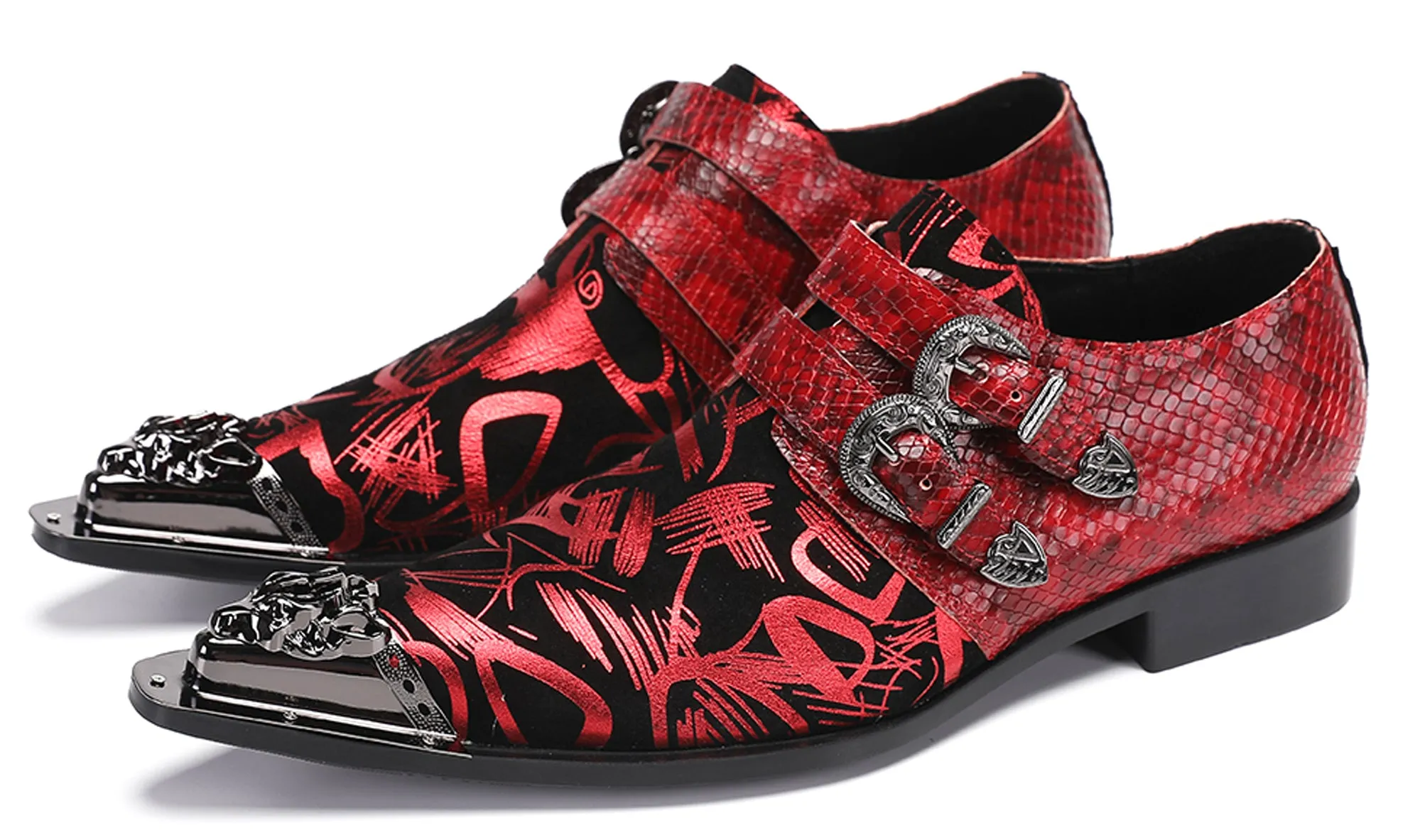 Mens Disco Party Casual Slip-Ons Western Loafers