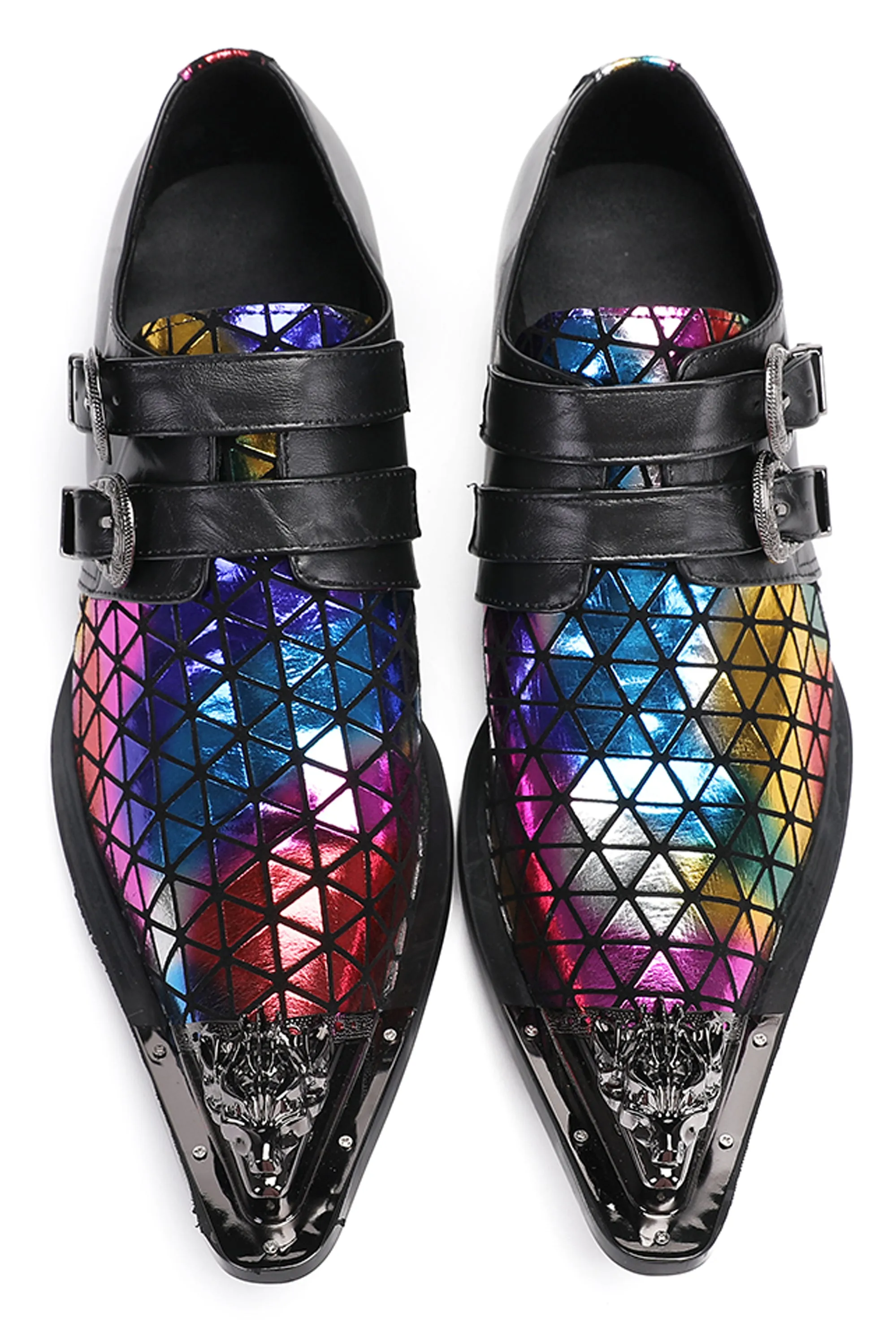 Mens Disco Party Casual Slip-Ons Western Loafers