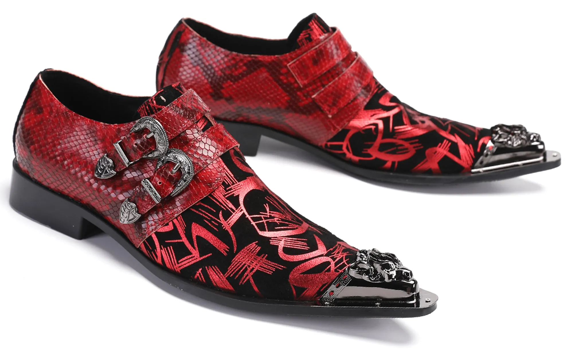 Mens Disco Party Casual Slip-Ons Western Loafers