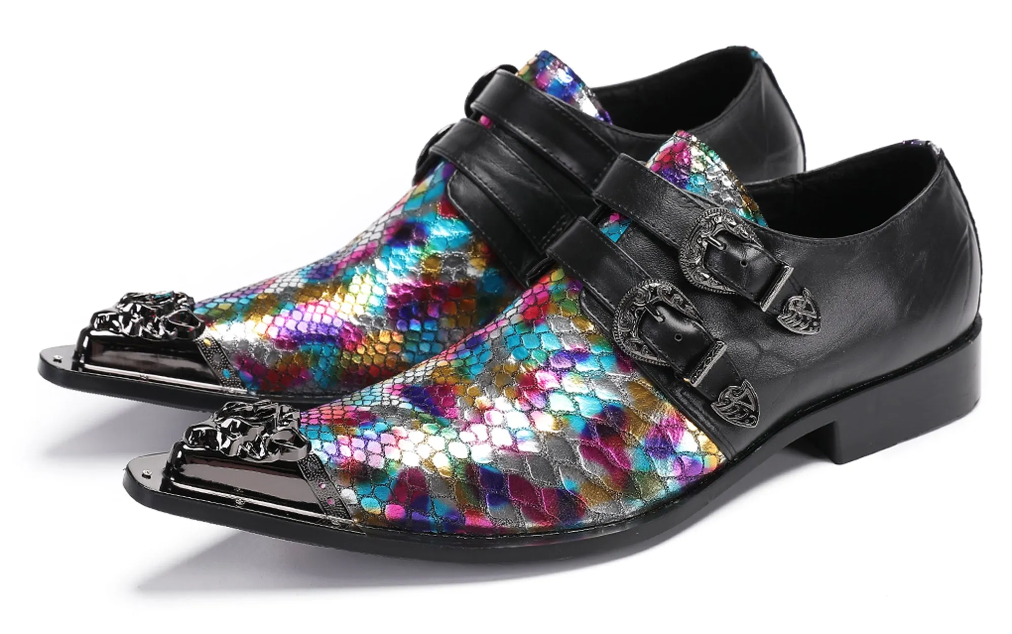 Mens Disco Party Casual Slip-Ons Western Loafers