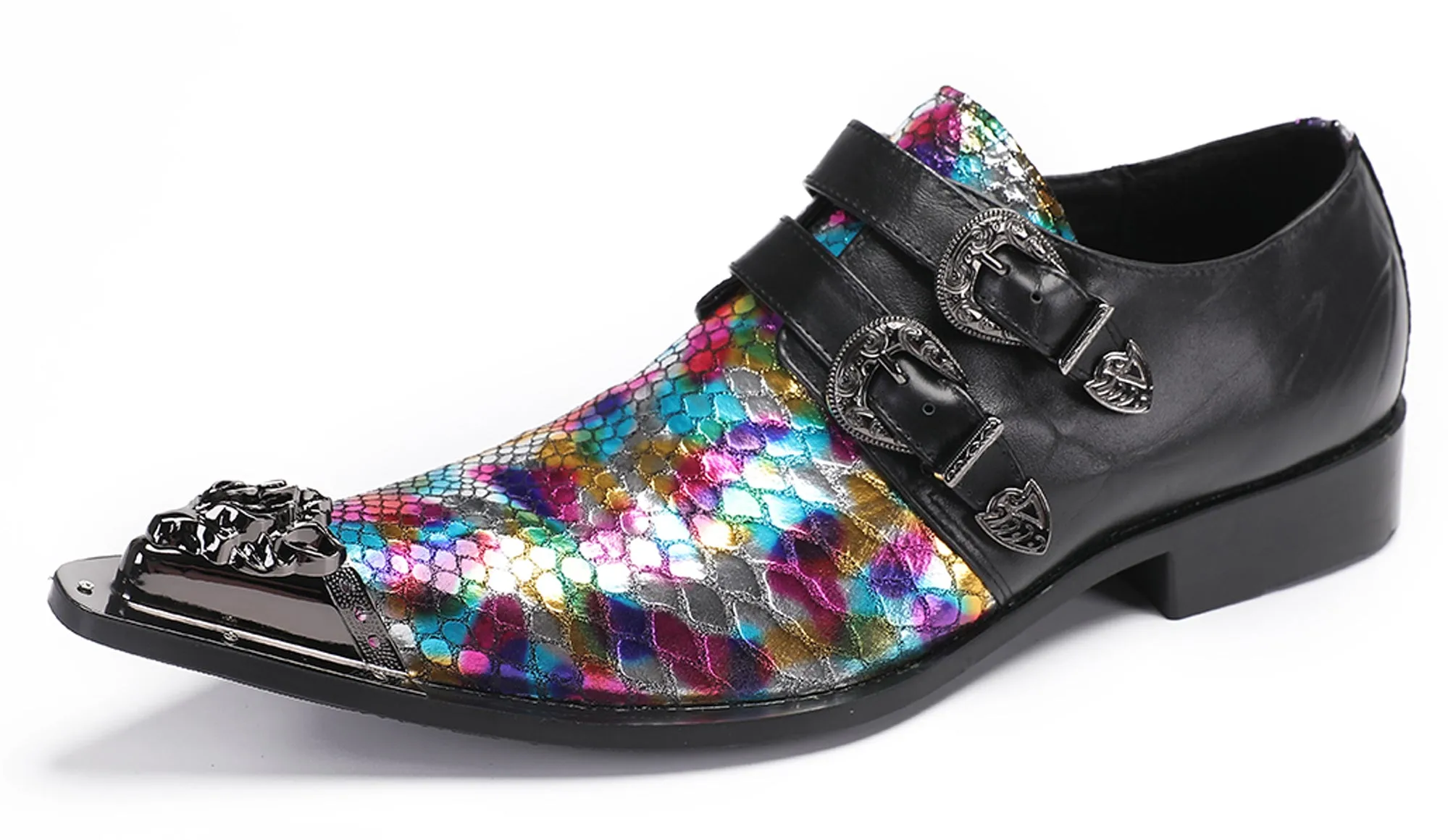 Mens Disco Party Casual Slip-Ons Western Loafers