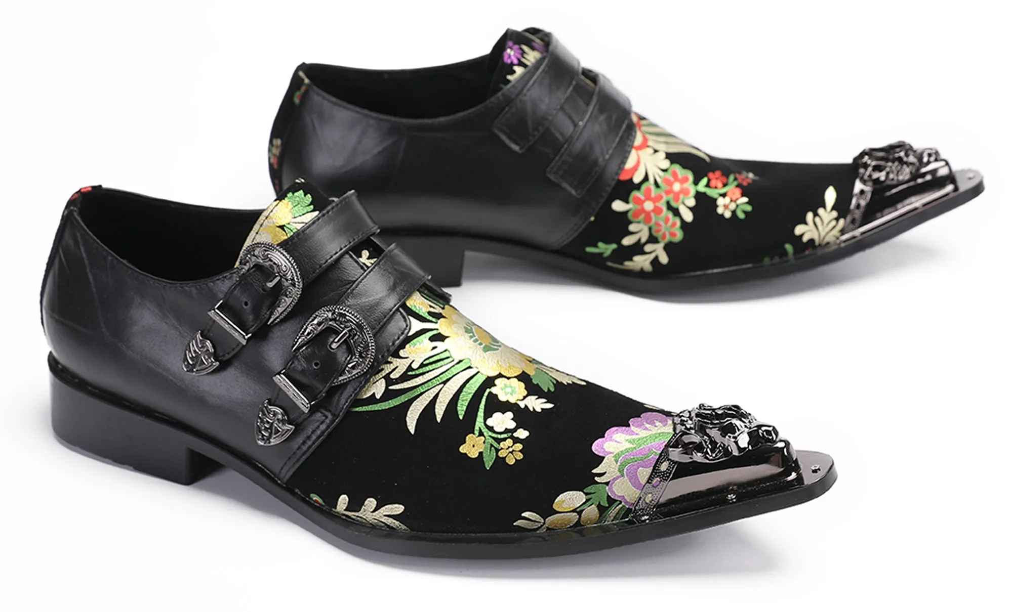 Mens Disco Party Casual Slip-Ons Western Loafers