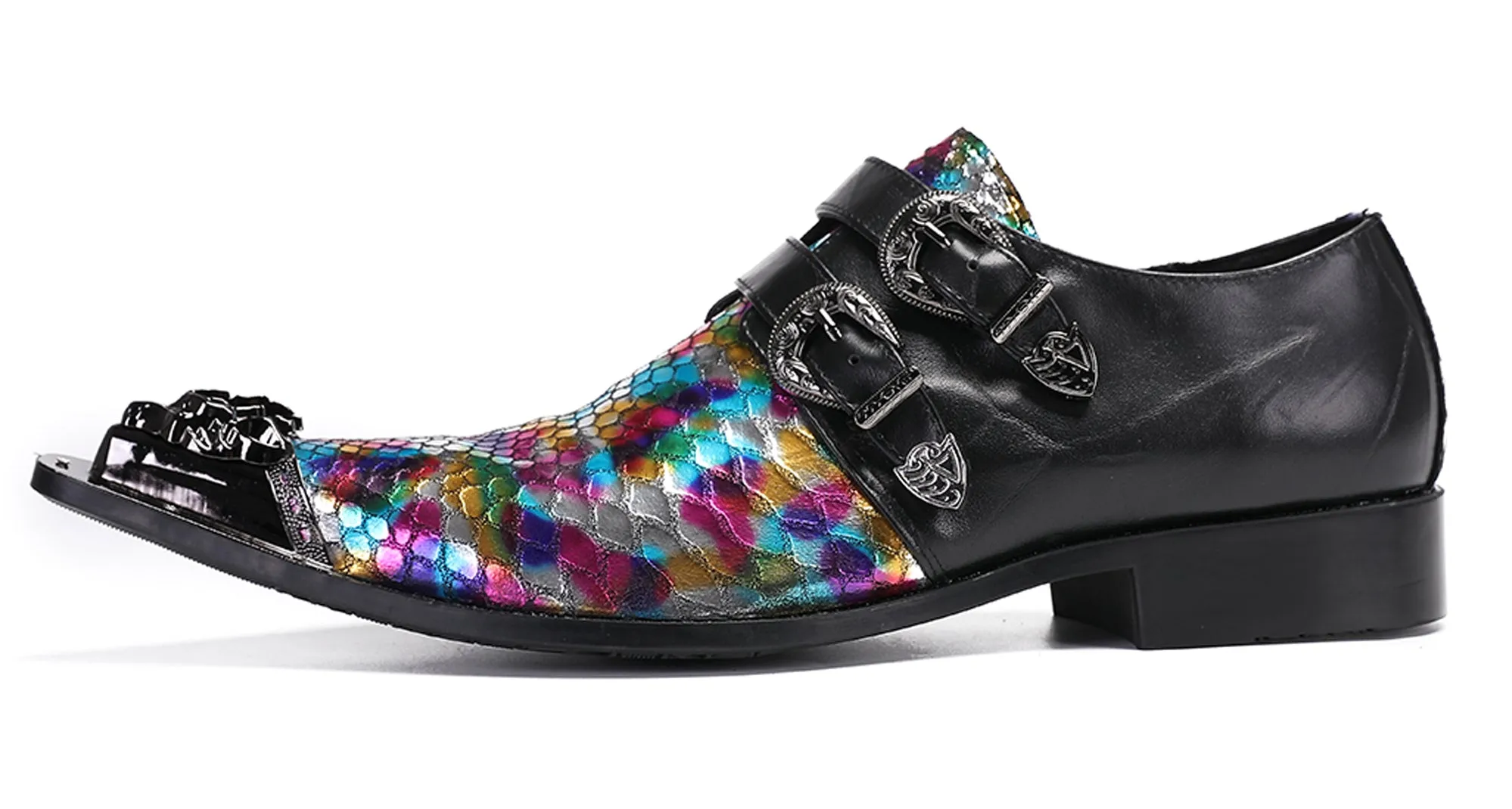 Mens Disco Party Casual Slip-Ons Western Loafers