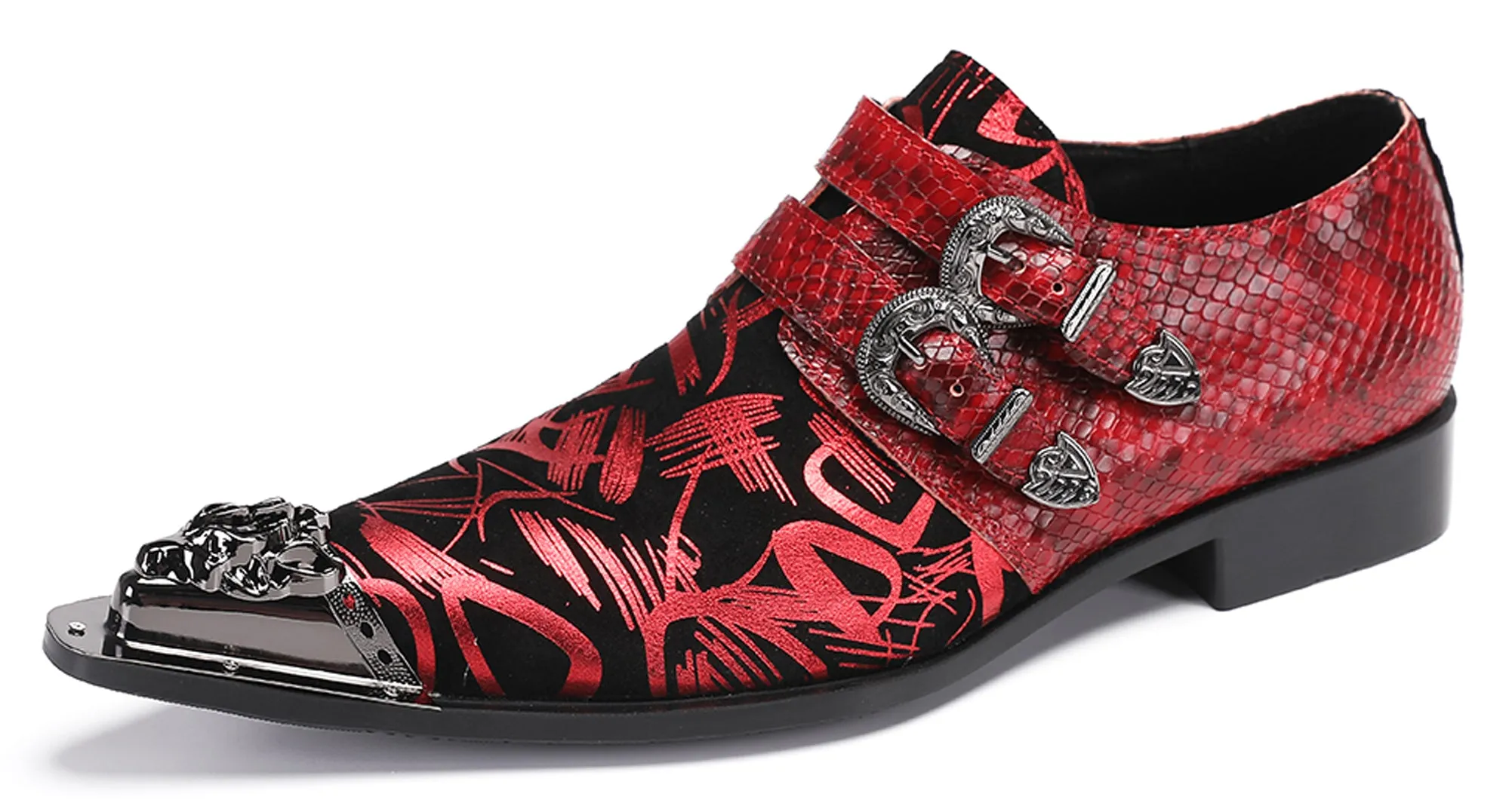 Mens Disco Party Casual Slip-Ons Western Loafers
