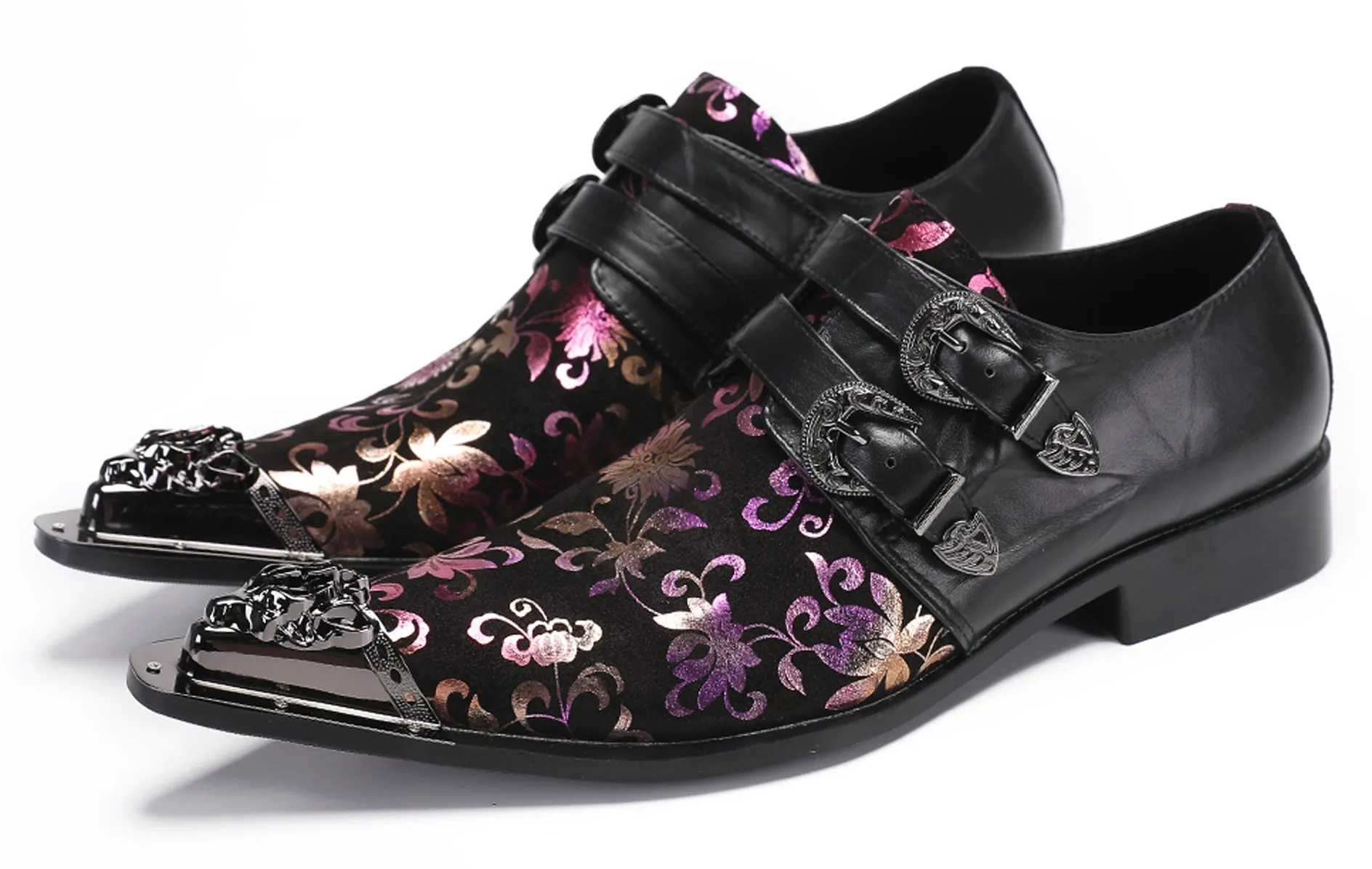 Mens Disco Party Casual Slip-Ons Western Loafers