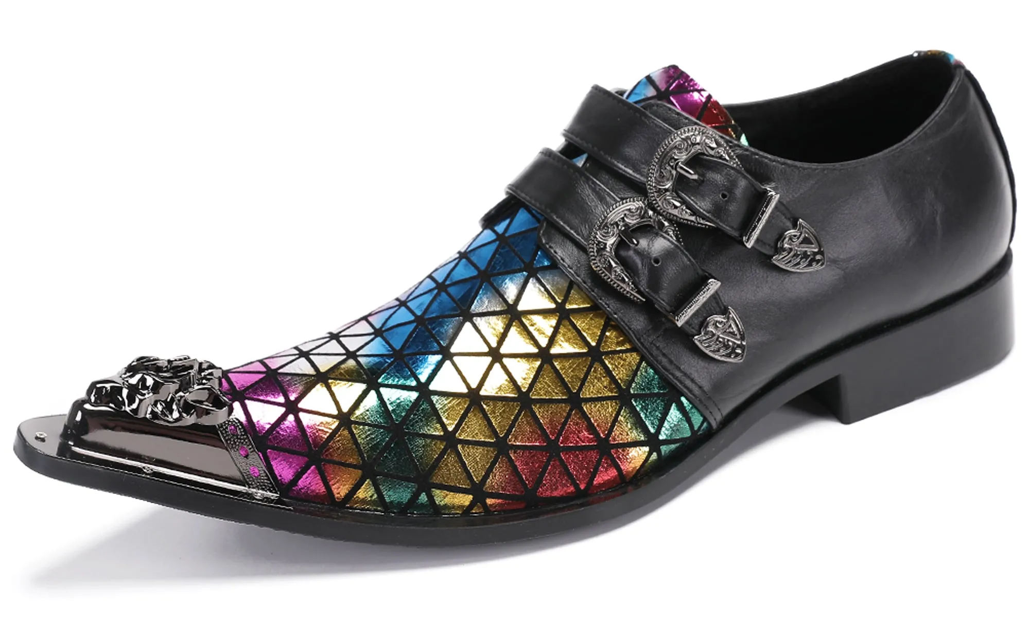 Mens Disco Party Casual Slip-Ons Western Loafers