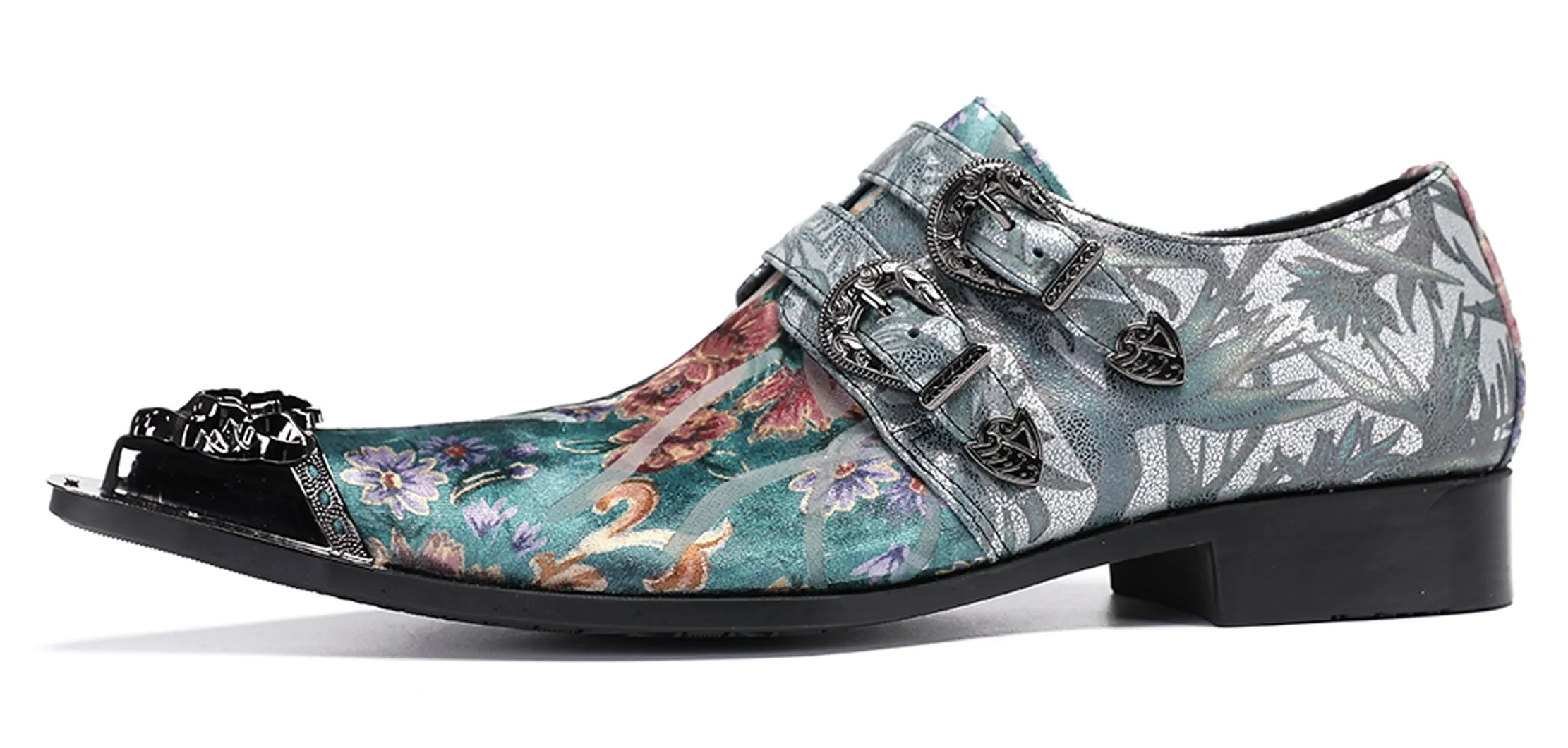 Mens Disco Party Casual Slip-Ons Western Loafers
