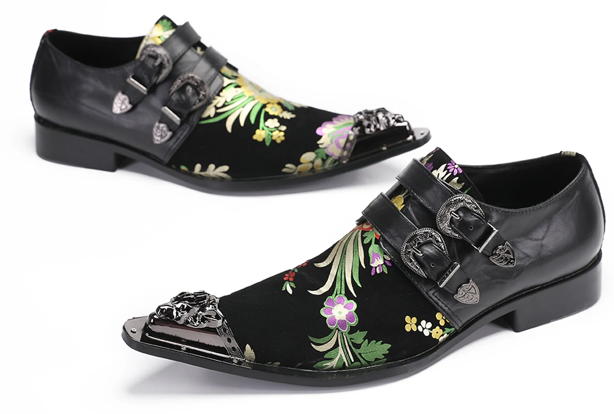 Mens Disco Party Casual Slip-Ons Western Loafers