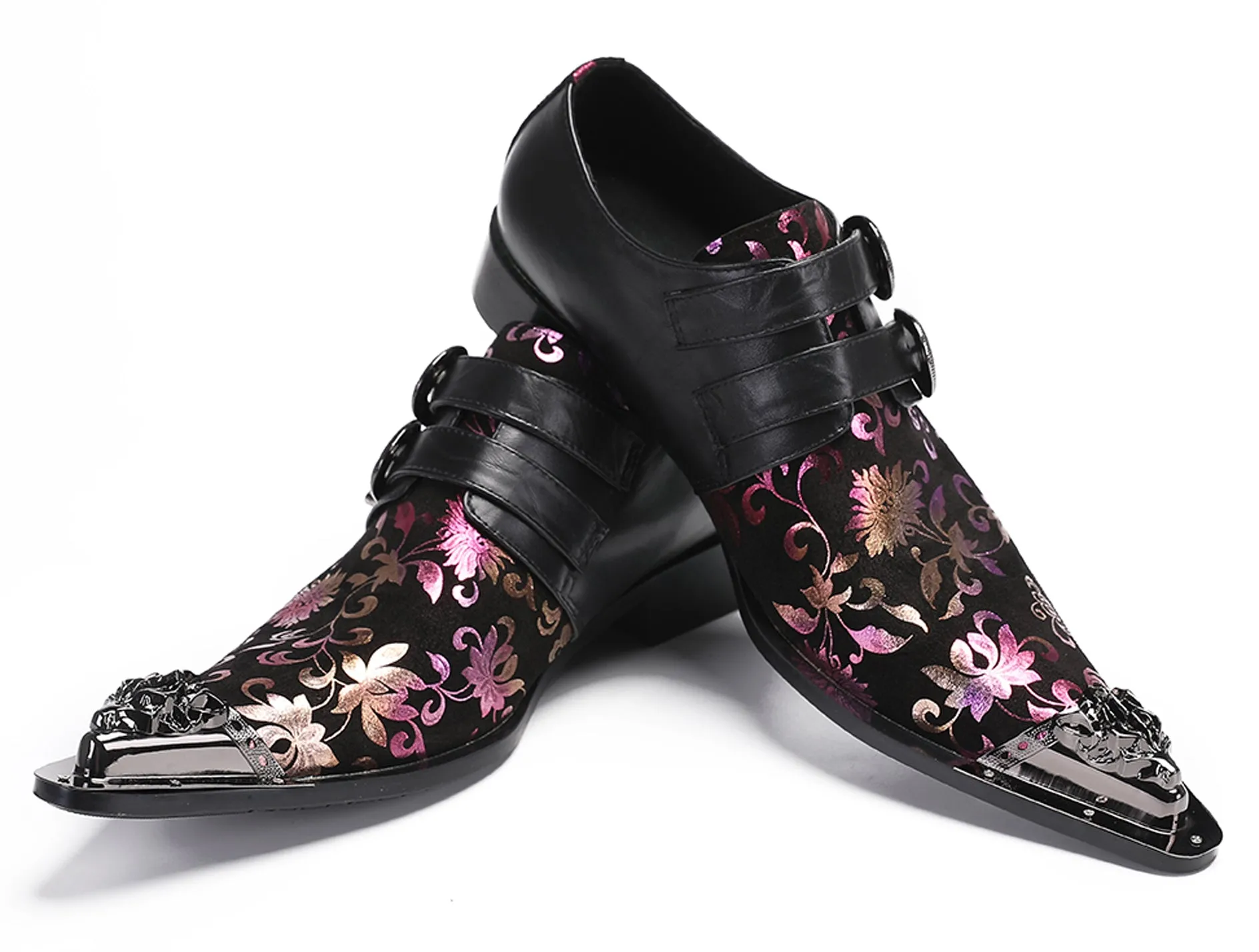 Mens Disco Party Casual Slip-Ons Western Loafers