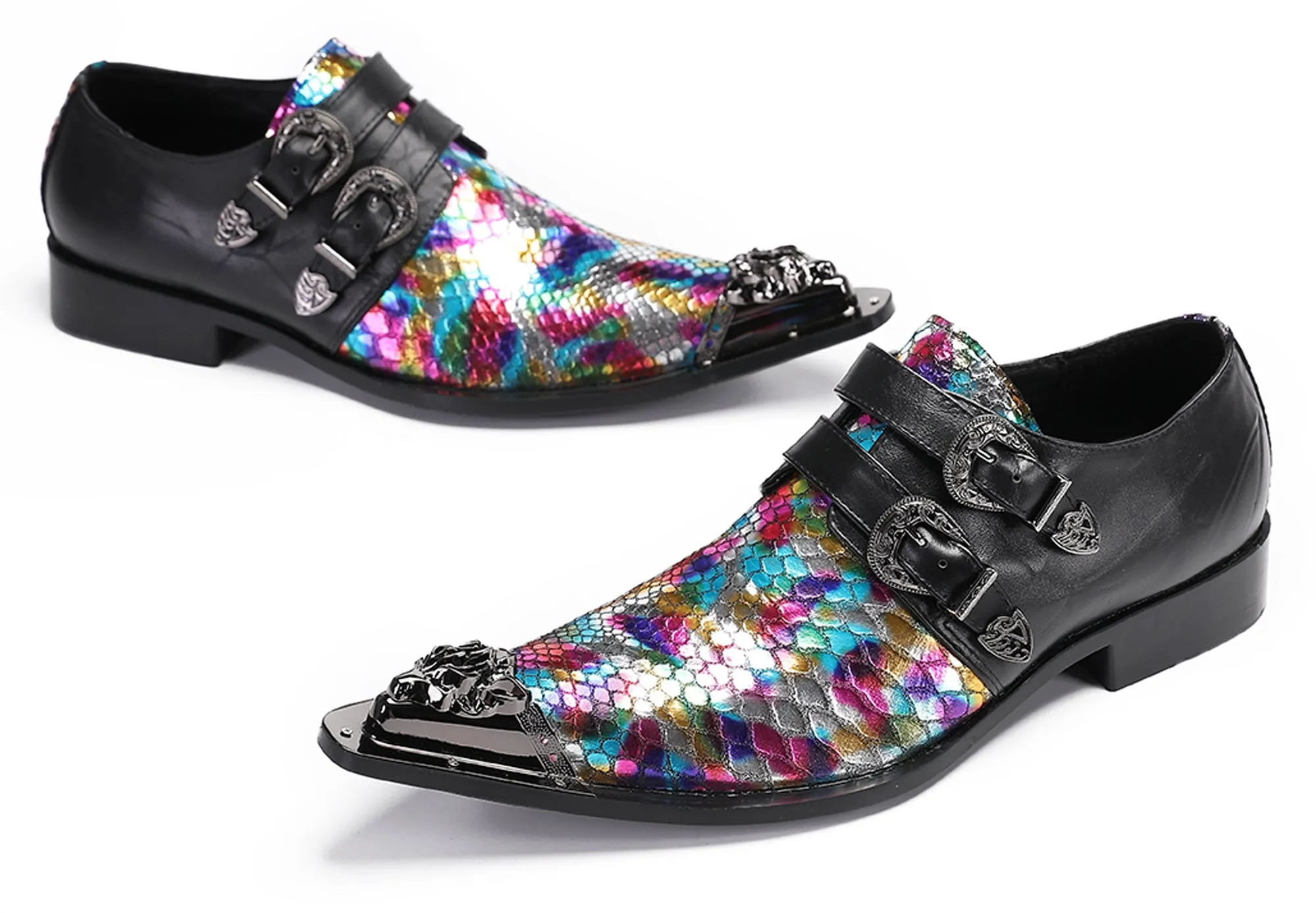 Mens Disco Party Casual Slip-Ons Western Loafers