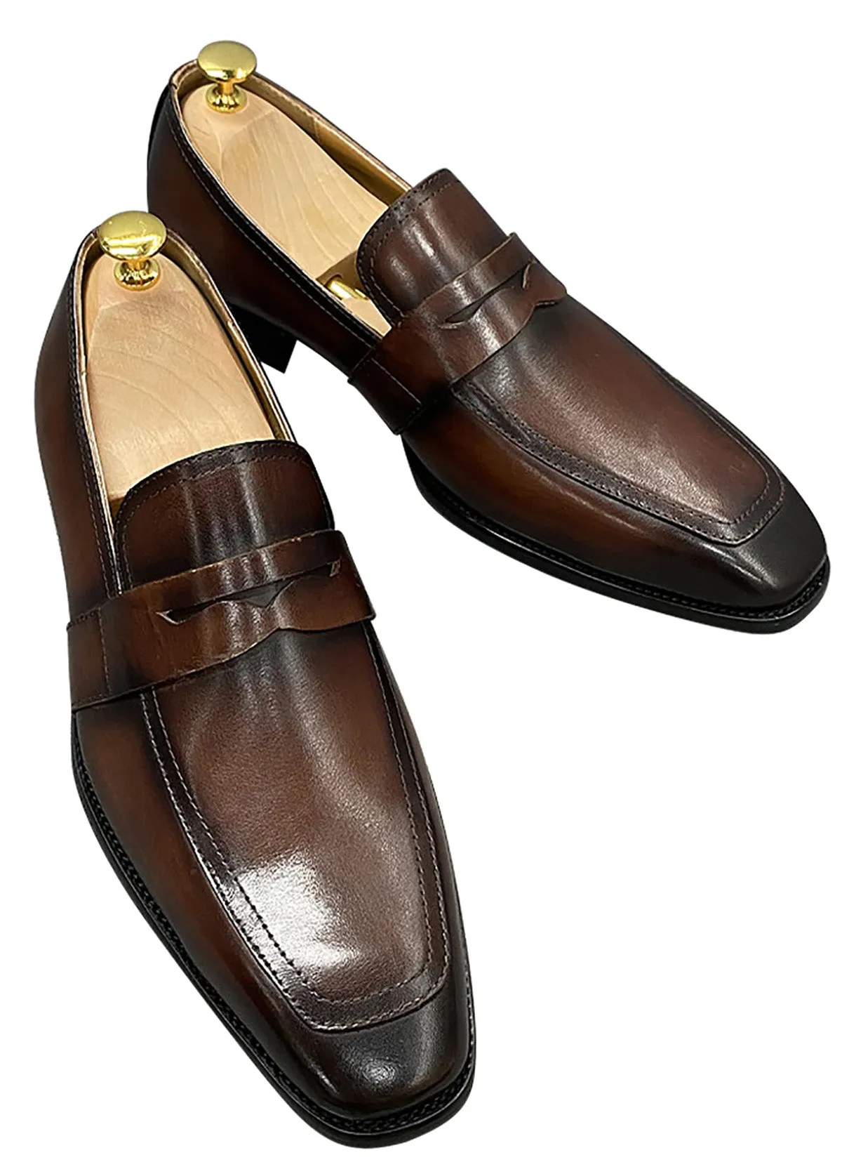 Men's Handmade Dress Formal Silp On Penny Loafers